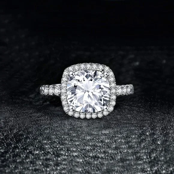💎 3ct CZ Engagement Ring – 925 Sterling Silver 💋 - Picture 1 of 6